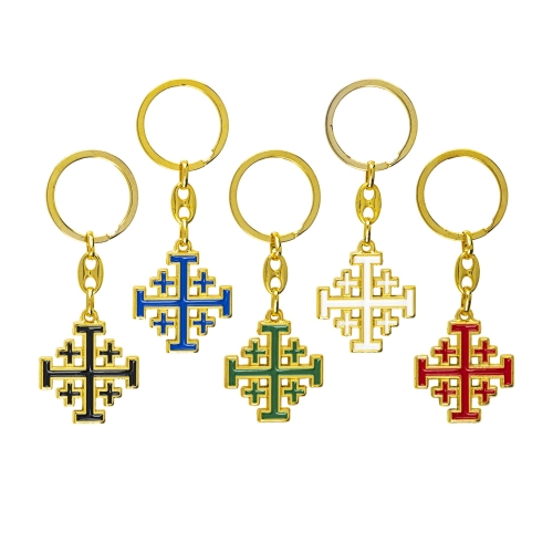 Brelok - Krzyż Jerozolimski - KP013CG - JS KP013CG-0 - Dewocjonalia P.H. Jakóbczak - Katolicki sklep liturgiczny i hurtownia