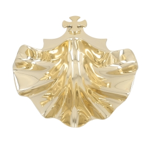 Naczynie na wodę święconą - muszla - mosiądz 