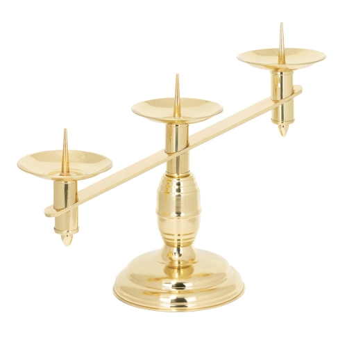 Lichtarz mosiężny L37 potrójny Lichtarz mosiężny L37 (28 cm) - potrójny