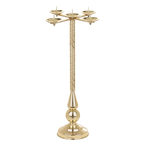 Lichtarz mosiężny L123 (92 cm) - świecznik adwentowy - LC L123 - Dewocjonalia P.H. Jakóbczak - Katolicki sklep liturgiczny i hurtownia