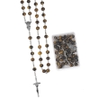 Różaniec - Tygrysie Oko - 8 mm - kamień naturalny - pudełko - JS R688 - Dewocjonalia P.H. Jakóbczak - Katolicki sklep liturgiczny i hurtownia