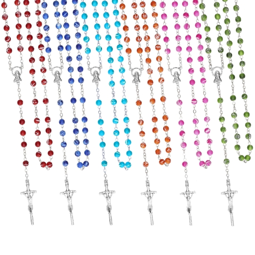 Różaniec - szkło - 6 mm - R469 - JS R469-0 - Dewocjonalia P.H. Jakóbczak - Katolicki sklep liturgiczny i hurtownia