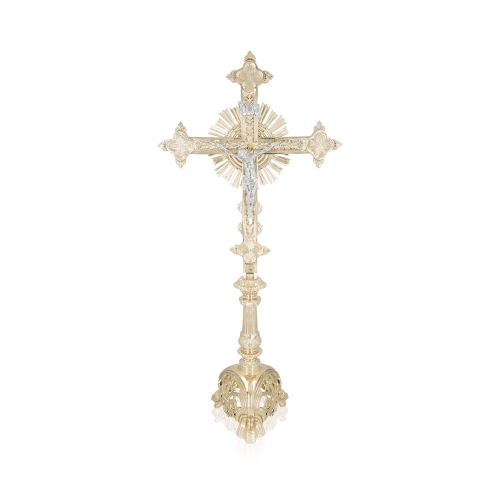 Krzyż ołtarzowy - mosiądz - 80 cm - JS F77 - Dewocjonalia P.H. Jakóbczak - Katolicki sklep liturgiczny i hurtownia