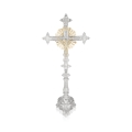Krzyż ołtarzowy - mosiądz - nikiel - 80 cm - JS F77N - Dewocjonalia P.H. Jakóbczak - Katolicki sklep liturgiczny i hurtownia