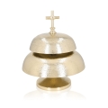 Gong podwójny - mosiądz - drewniany młotek - 29 cm - JS 786927 - Dewocjonalia P.H. Jakóbczak - Katolicki sklep liturgiczny i hurtownia