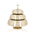 Gong potrójny - mosiądz - drewniany młotek - 38 cm - JS 786912 - Dewocjonalia P.H. Jakóbczak - Katolicki sklep liturgiczny i hurtownia