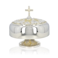 Gong pojedynczy - mosiądz - nikiel - drewniany młotek - 25 cm - JS 786940CN - Dewocjonalia P.H. Jakóbczak - Katolicki sklep liturgiczny i hurtownia