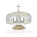 Gong pojedynczy - mosiądz - nikiel - drewniany młotek - 25 cm - JS 786940CN - Dewocjonalia P.H. Jakóbczak - Katolicki sklep liturgiczny i hurtownia