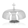 Gong pojedynczy - mosiądz - nikiel - drewniany młotek - 26 cm - JS 786915N - Dewocjonalia P.H. Jakóbczak - Katolicki sklep liturgiczny i hurtownia