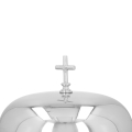 Gong pojedynczy - mosiądz - nikiel - drewniany młotek - 26 cm - JS 786915N - Dewocjonalia P.H. Jakóbczak - Katolicki sklep liturgiczny i hurtownia