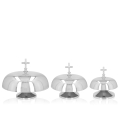 Gong pojedynczy - mosiądz - nikiel - drewniany młotek - 26 cm - JS 786915N - Dewocjonalia P.H. Jakóbczak - Katolicki sklep liturgiczny i hurtownia