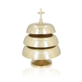 Gong potrójny - mosiądz - drewniany młotek - 35 cm  - JS 786929 - Dewocjonalia P.H. Jakóbczak - Katolicki sklep liturgiczny i hurtownia
