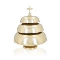 Gong potrójny - mosiądz - drewniany młotek - 37 cm - JS 786930 - Dewocjonalia P.H. Jakóbczak - Katolicki sklep liturgiczny i hurtownia
