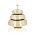 Gong potrójny - mosiądz - drewniany młotek - 37 cm - JS 786930 - Dewocjonalia P.H. Jakóbczak - Katolicki sklep liturgiczny i hurtownia