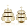Gong potrójny - mosiądz - drewniany młotek - 37 cm - JS 786930 - Dewocjonalia P.H. Jakóbczak - Katolicki sklep liturgiczny i hurtownia