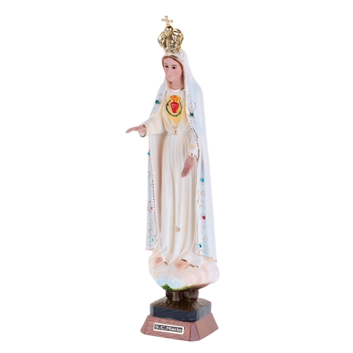 Figura Serce Maryi z koroną - 37 cm (kryształowe oczy, Portugalia) - JAP 5270-K-ov-37cm - Dewocjonalia P.H. Jakóbczak - Katolicki sklep liturgiczny i hurtownia