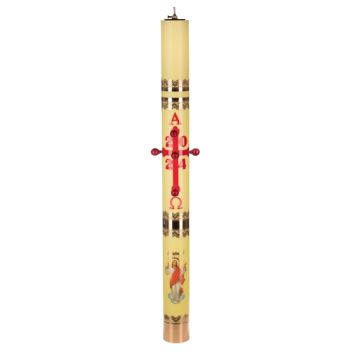 Świeca paschalna, paschał z tworzywa 110/90, żółty - XP110/90z - Dewocjonalia P.H. Jakóbczak - Katolicki sklep liturgiczny i hurtownia