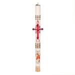 Świeca paschalna, paschał z tworzywa 100/75, delikatne ecru