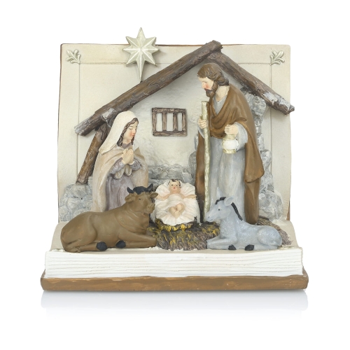 Szopka bożonarodzeniowa - Święta Rodzina - 14 cm - podświetlenie LED - Favola - JS BV13030415Z5 - Dewocjonalia P.H. Jakóbczak - Katolicki sklep liturgiczny i hurtownia