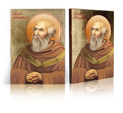 Ikona Religijna Święty Grzegorz II - GAR IP-3884 - Dewocjonalia P.H. Jakóbczak - Katolicki sklep liturgiczny i hurtownia