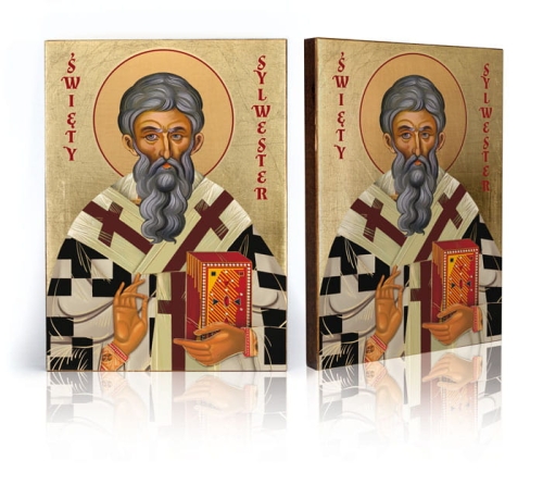 Ikona Religijna Święty Sylwester - GAR IP-3903 - Dewocjonalia P.H. Jakóbczak - Katolicki sklep liturgiczny i hurtownia