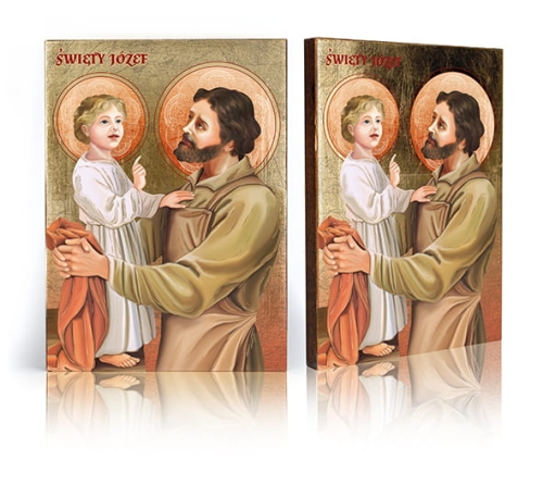 Ikona Religijna Święty Józef z Dzieciątkiem Jezus - GAR IP-3938 - Dewocjonalia P.H. Jakóbczak - Katolicki sklep liturgiczny i hurtownia