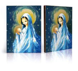 Ikona Religijna Matka Boża z Dzieciątkiem ikona - pamiątka Chrztu Świętego
