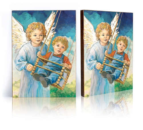 Ikona Religijna Anioł Stróż dla dzieci - GAR IP-3456 - Dewocjonalia P.H. Jakóbczak - Katolicki sklep liturgiczny i hurtownia