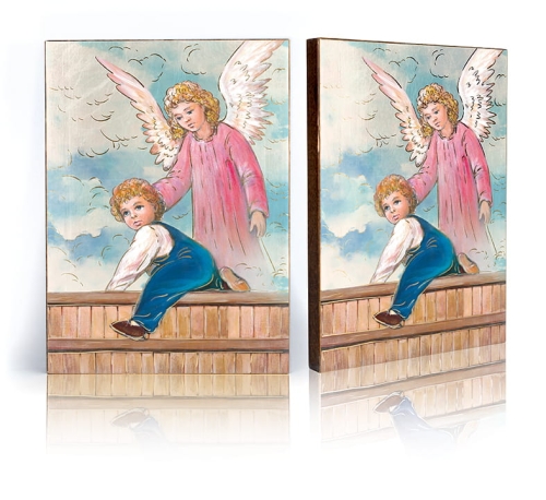 Ikona Religijna Anioł Stróż dla dzieci - GAR IP-3458 - Dewocjonalia P.H. Jakóbczak - Katolicki sklep liturgiczny i hurtownia