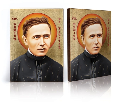 Ikona Religijna Święty Damian de Veuster - GAR IP-4063 - Dewocjonalia P.H. Jakóbczak - Katolicki sklep liturgiczny i hurtownia