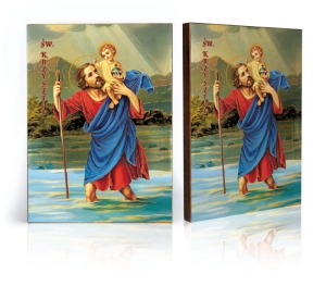 Ikona Religijna Święty Krzysztof z Dzieciątkiem Jezus