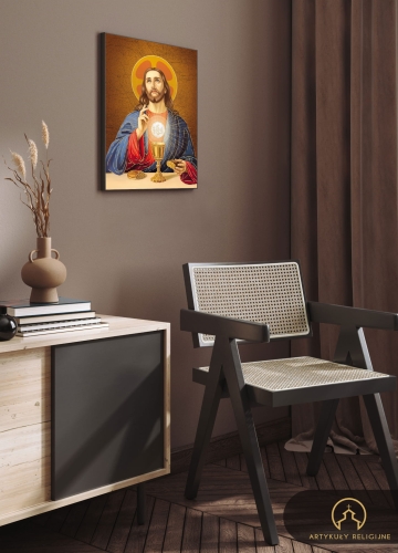 Ikona Religijna Chrystus - Eucharystia - GAR IP-4157 - Dewocjonalia P.H. Jakóbczak - Katolicki sklep liturgiczny i hurtownia