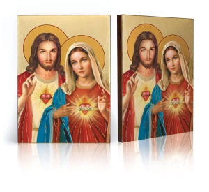 Ikona Religijna Serce Maryi i Serce Jezusa