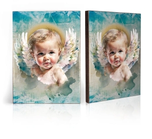 Ikona Religijna Anioł Stróż dla dziecka (pamiątka Chrztu Świętego)