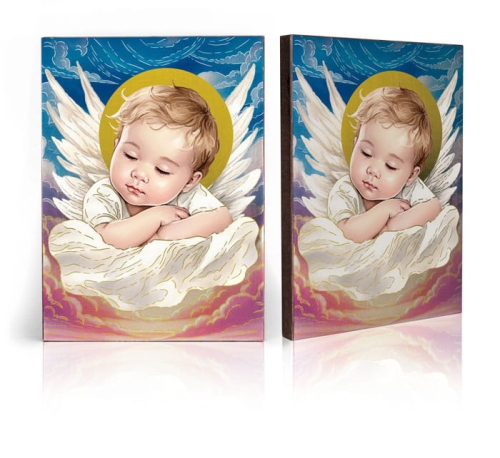 Ikona Religijna Anioł Stróż (pamiątka Chrztu Świętego) - GAR IP-4205 - Dewocjonalia P.H. Jakóbczak - Katolicki sklep liturgiczny i hurtownia