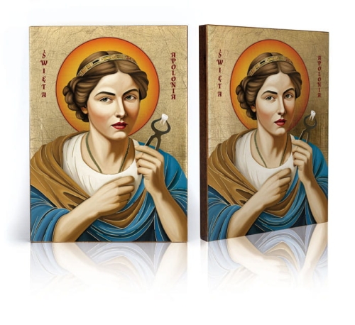 Ikona Religijna Święta Apolonia - patronka stomatologów - GAR IP-4280 - Dewocjonalia P.H. Jakóbczak - Katolicki sklep liturgiczny i hurtownia