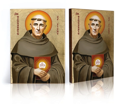 Ikona Religijna Święty Bernardyn ze Sieny - GAR IP-4275 - Dewocjonalia P.H. Jakóbczak - Katolicki sklep liturgiczny i hurtownia