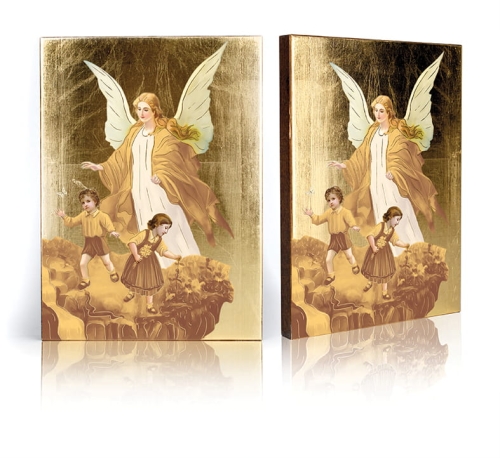 Ikona Religijna Anioł Stróż dla dziecka (prezent na Chrzest Święty lub urodziny) - GAR IP-3421 - Dewocjonalia P.H. Jakóbczak - Katolicki sklep liturgiczny i hurtownia