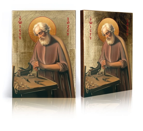 Ikona Religijna Święty Józef przy pracy - GAR IP-3683 - Dewocjonalia P.H. Jakóbczak - Katolicki sklep liturgiczny i hurtownia