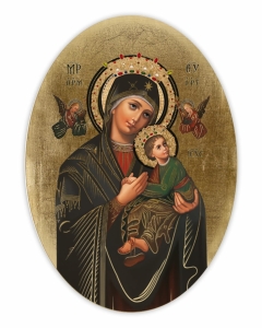 Ikona Religijna Ikona owalna Matka Boża Nieustającej Pomocy