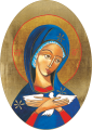 Ikona Religijna Ikona owalna Pneumatofora - Matka Boża niosąca Ducha Świętego - GAR IP-O3036 - Dewocjonalia P.H. Jakóbczak - Katolicki sklep liturgiczny i hurtownia