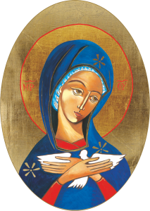 Ikona Religijna Ikona owalna Pneumatofora - Matka Boża niosąca Ducha Świętego