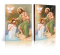 Ikona Religijna Święty Jan Chrzciciel i Jezus Chrystus - Chrzest Pański - GAR IP-3872 - Dewocjonalia P.H. Jakóbczak - Katolicki sklep liturgiczny i hurtownia
