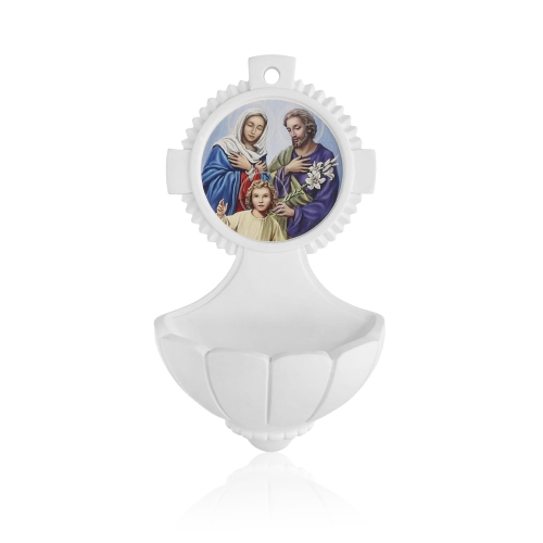 Kropielnica - św. Rodzina - św. Benedykt - Serce Maryi - Serce Jezusa - 14 cm - JS HY72645A-0 - Dewocjonalia P.H. Jakóbczak - Katolicki sklep liturgiczny i hurtownia