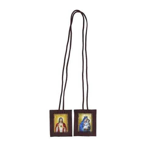 Szkaplerz Karmelitański - Serce Jezusa - Matka Boża Szkaplerzna - JS N170 - Dewocjonalia P.H. Jakóbczak - Katolicki sklep liturgiczny i hurtownia