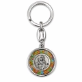 Brelok ze Świętym Krzysztofem – Włoskie Szkło Murrina (Millefiori) - okrągły, mix wzorów - JJ 2604/01 - Dewocjonalia P.H. Jakóbczak - Katolicki sklep liturgiczny i hurtownia