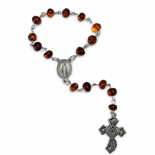 Tradycyjna Dziesiątka Różańca z Bursztynu - 13083 - Dewocjonalia P.H. Jakóbczak - Katolicki sklep liturgiczny i hurtownia