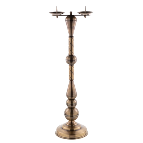 Lichtarz mosiężny L28 (92 cm) - podwójny, patynowany Lichtarz mosiężny L28 (92 cm) - podwójny, patynowany