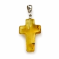 Bursztynowy Krzyżyk Wisiorek do Łańcuszka - 13084 - Dewocjonalia P.H. Jakóbczak - Katolicki sklep liturgiczny i hurtownia