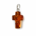 Bursztynowy Krzyżyk Wisiorek do Łańcuszka - 13084 - Dewocjonalia P.H. Jakóbczak - Katolicki sklep liturgiczny i hurtownia